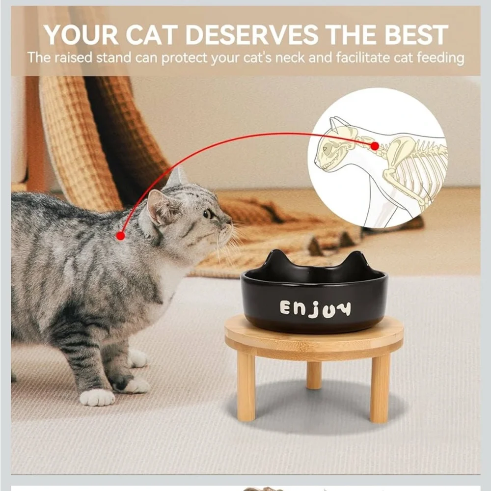 Elevated Pet Bowls with bamboo Stands